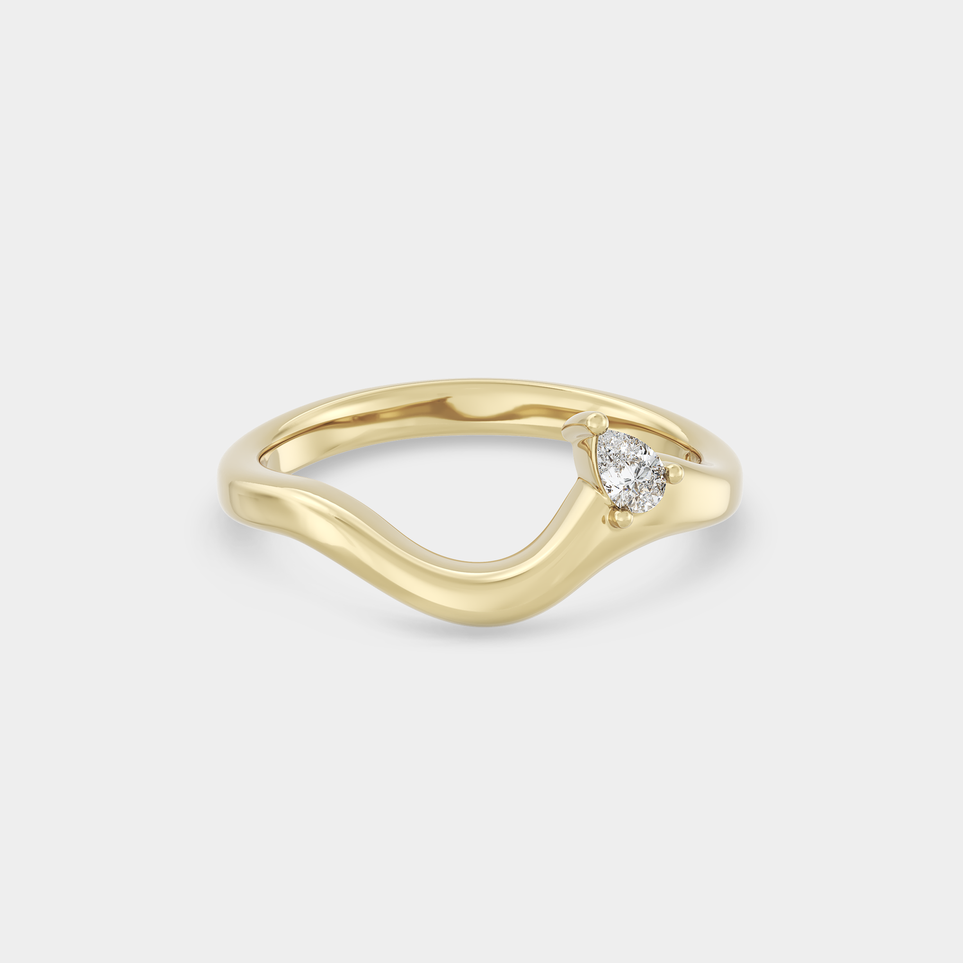 Organic Wrap Band w/ Pear Diamond