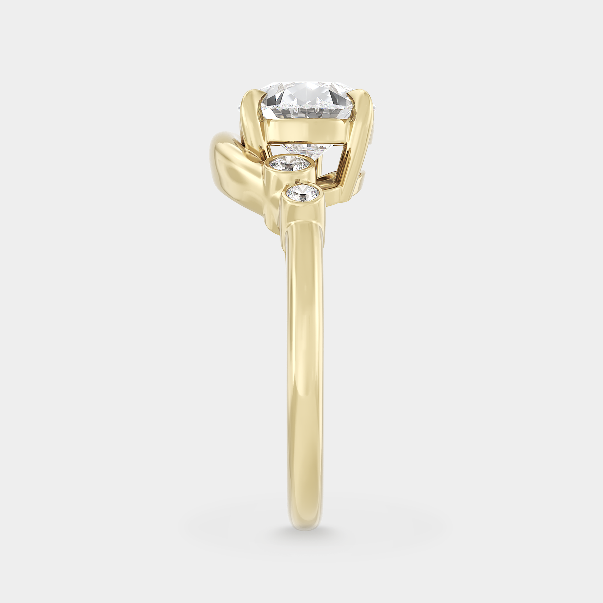 East West Pear Sapphire w/ Micro Cluster Bezel