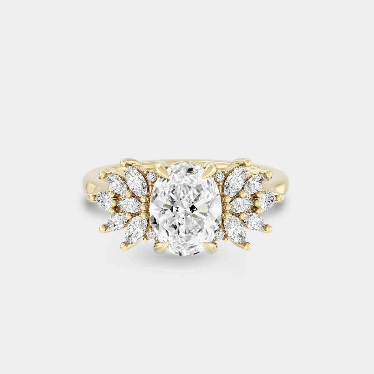 Symmetrical Cluster of Oval & Marquise
