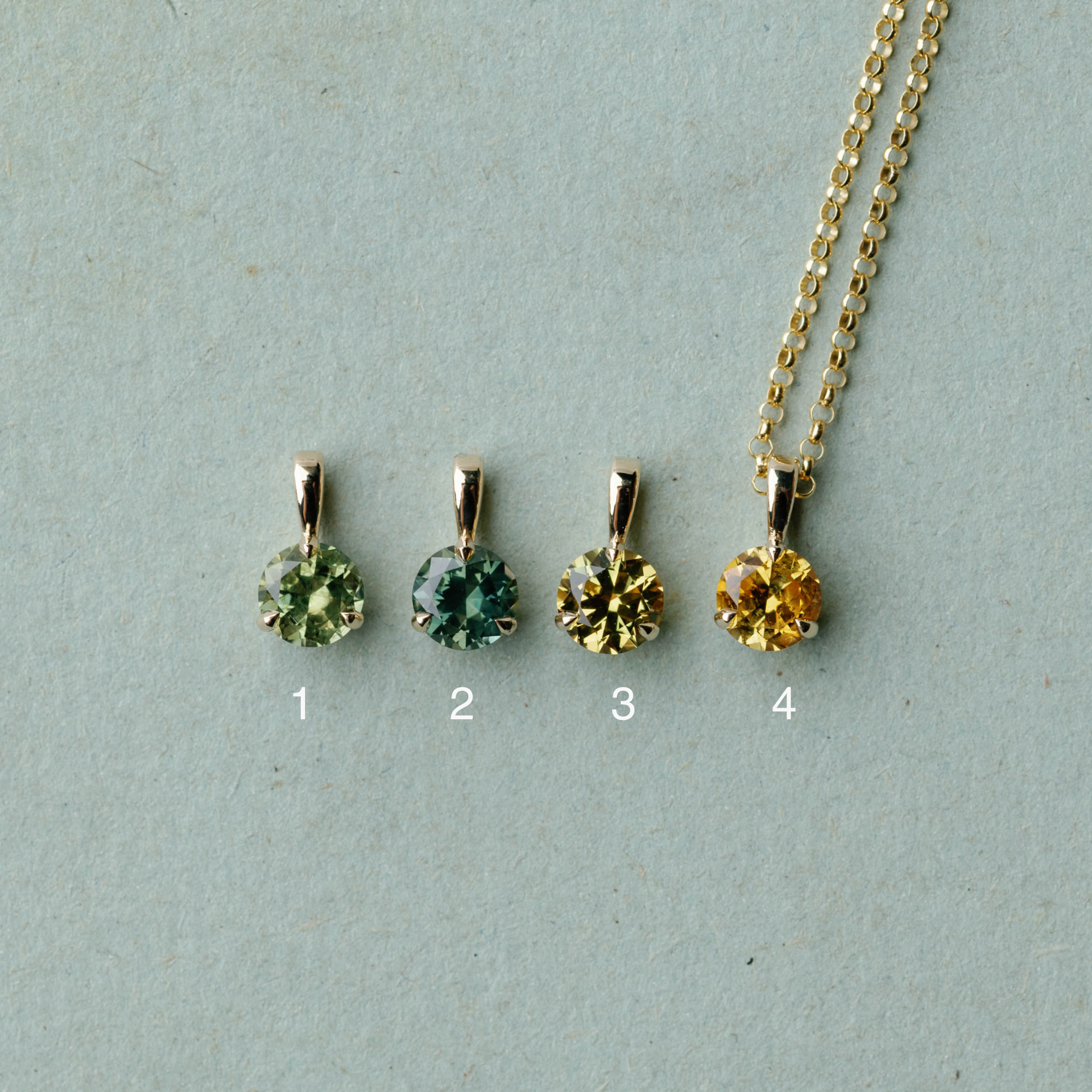 Round Brilliant Australian Parti Sapphire Pendant