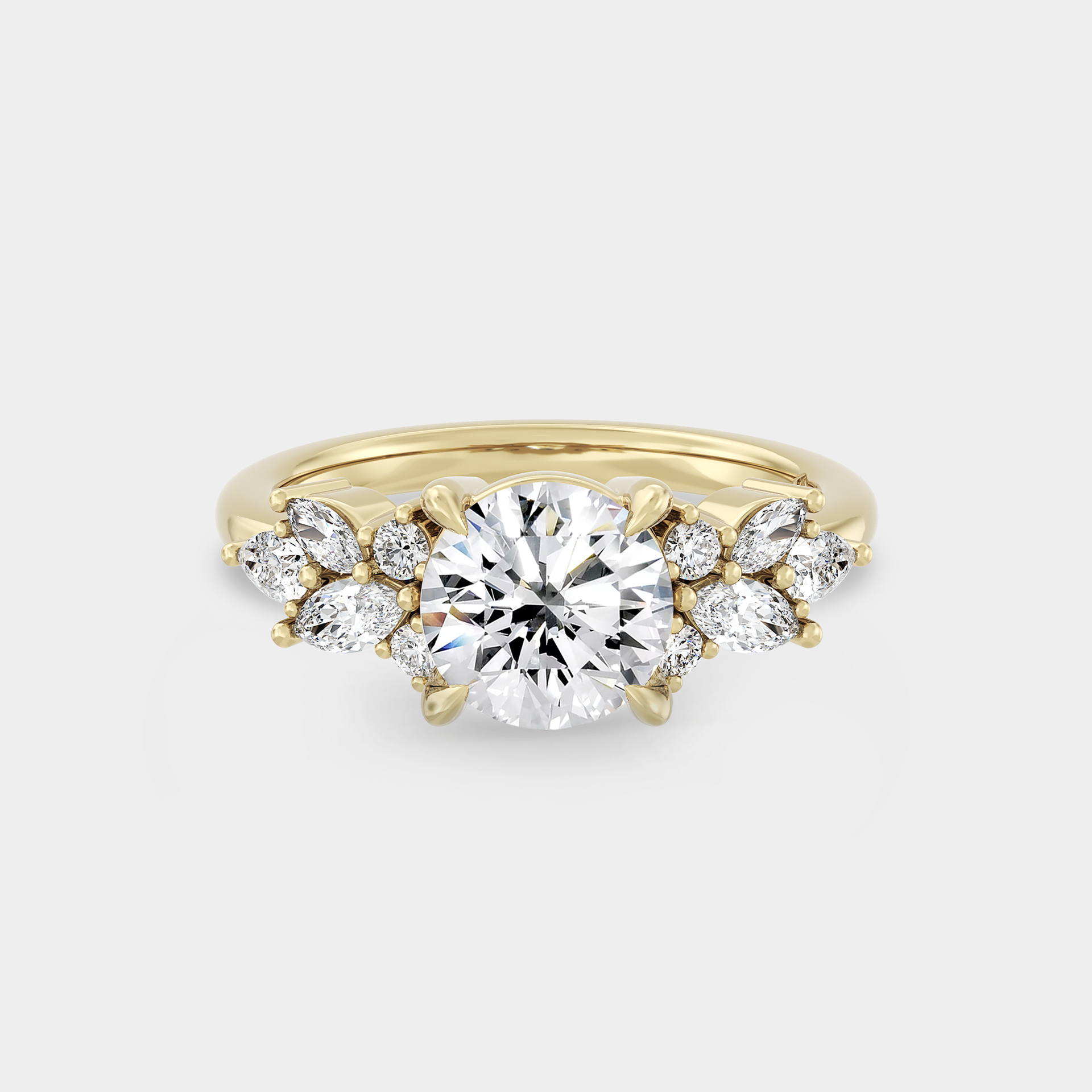 Symmetrical Cluster of Round Lab Grown White Diamond