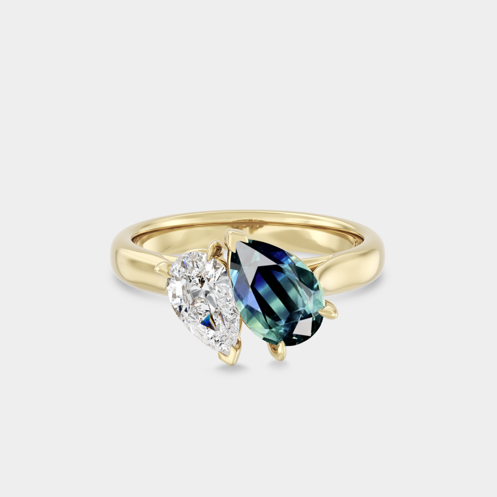 Toi Et Moi | Pear Sapphire & Pear White Lab Diamond