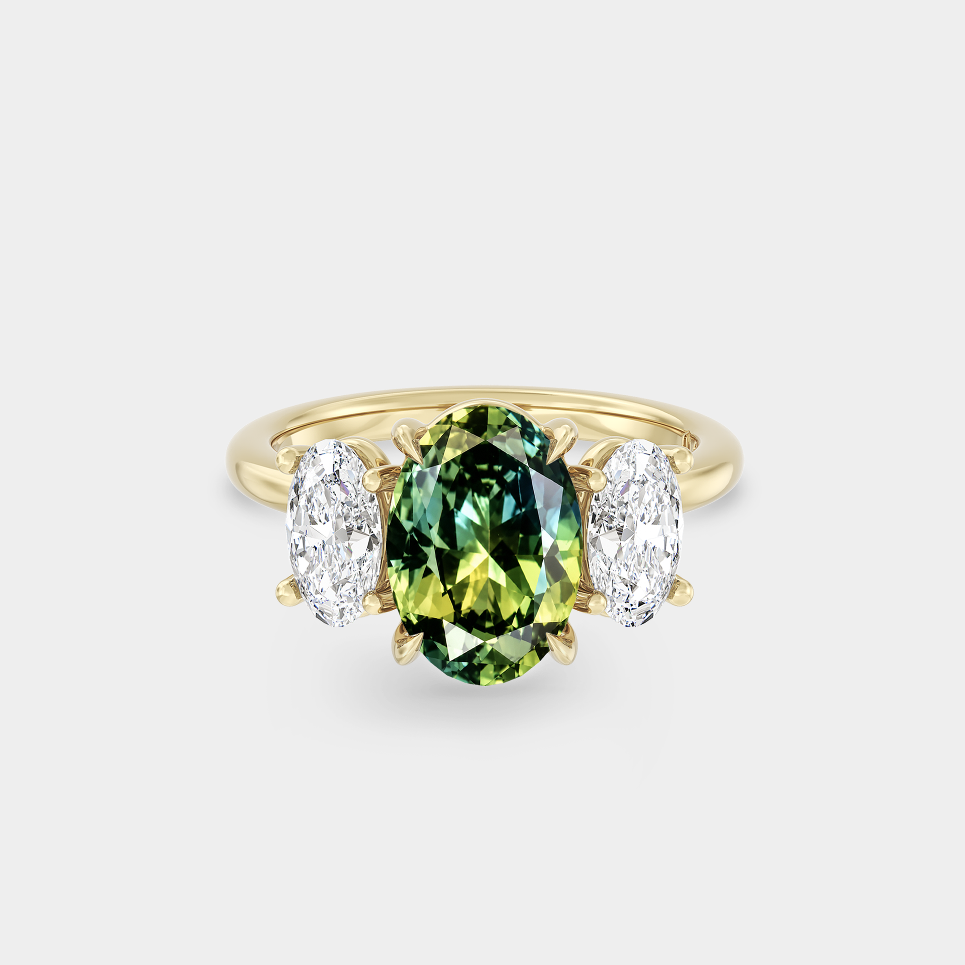 Trilogy of Oval Sapphire