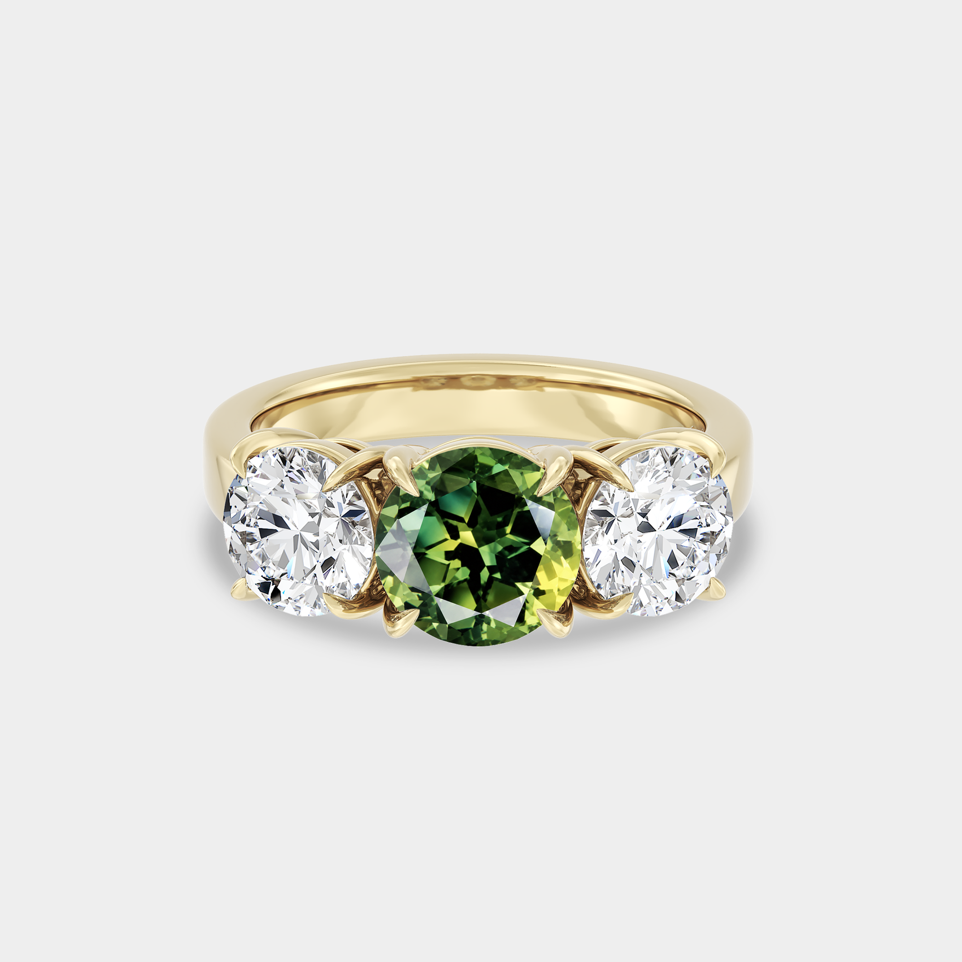 Bold Trilogy of Round Sapphire