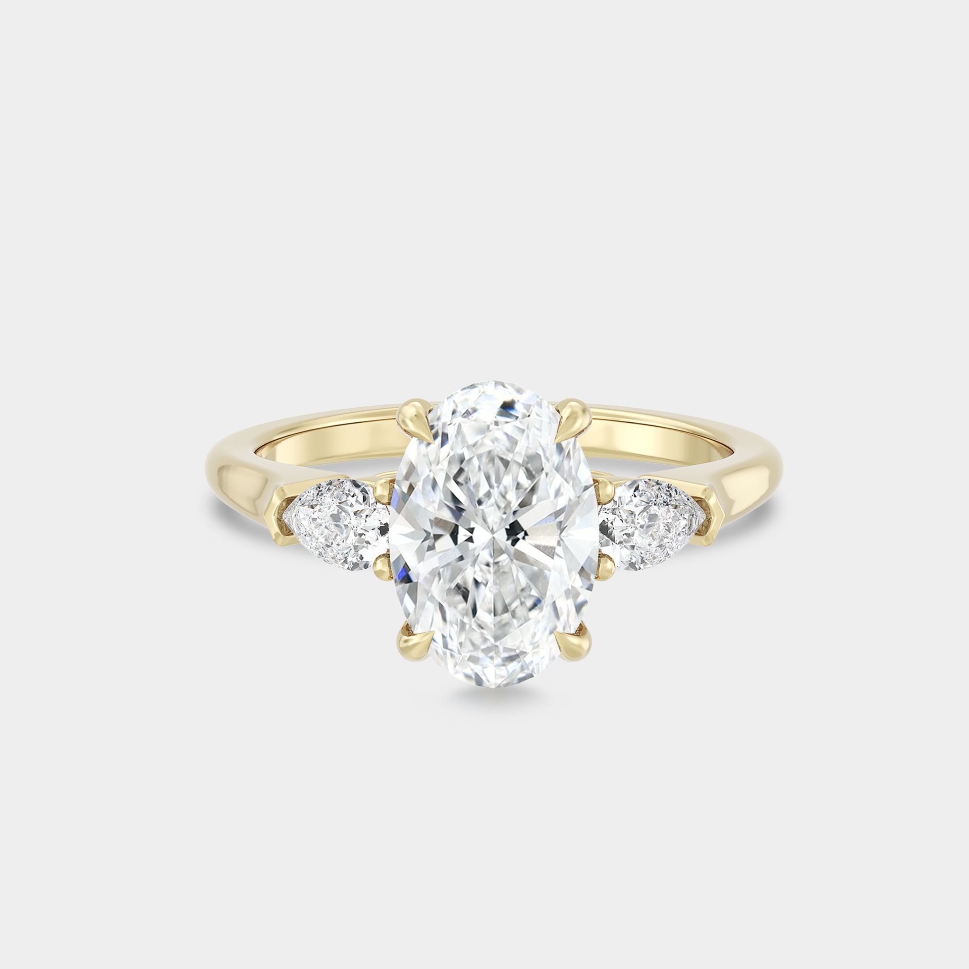 Trio of Lab Grown Oval & Pear