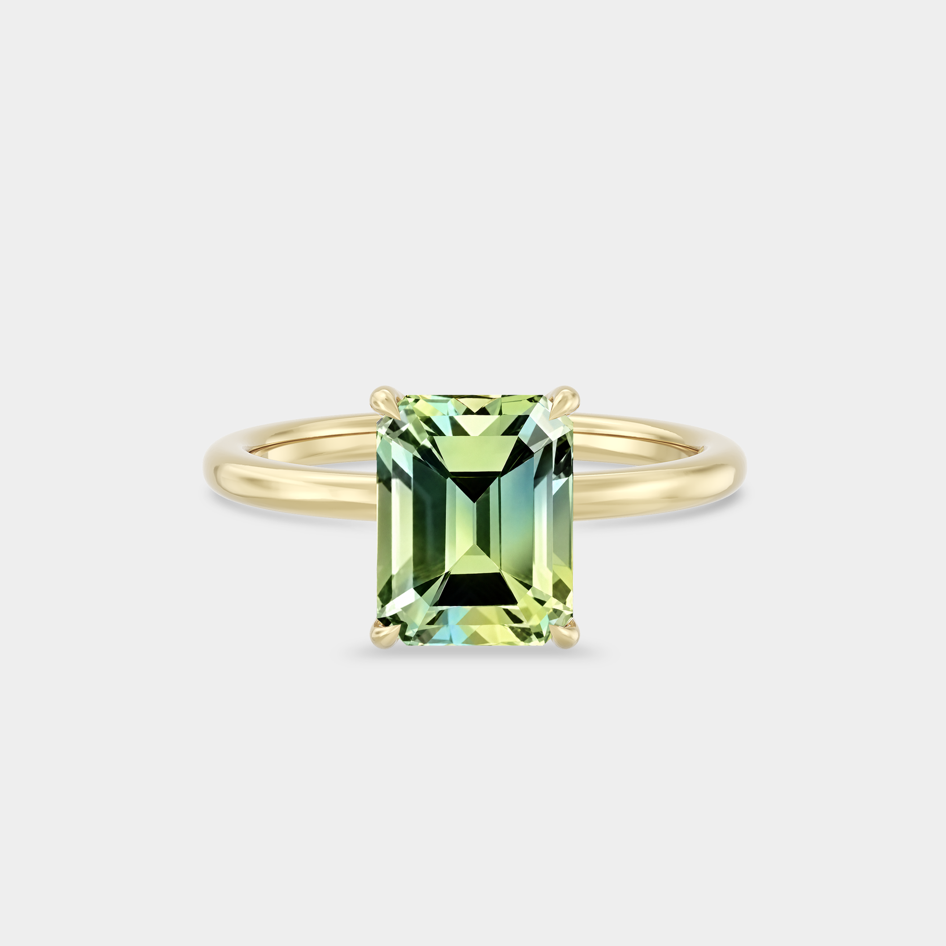 Solitaire Emerald cut Sapphire