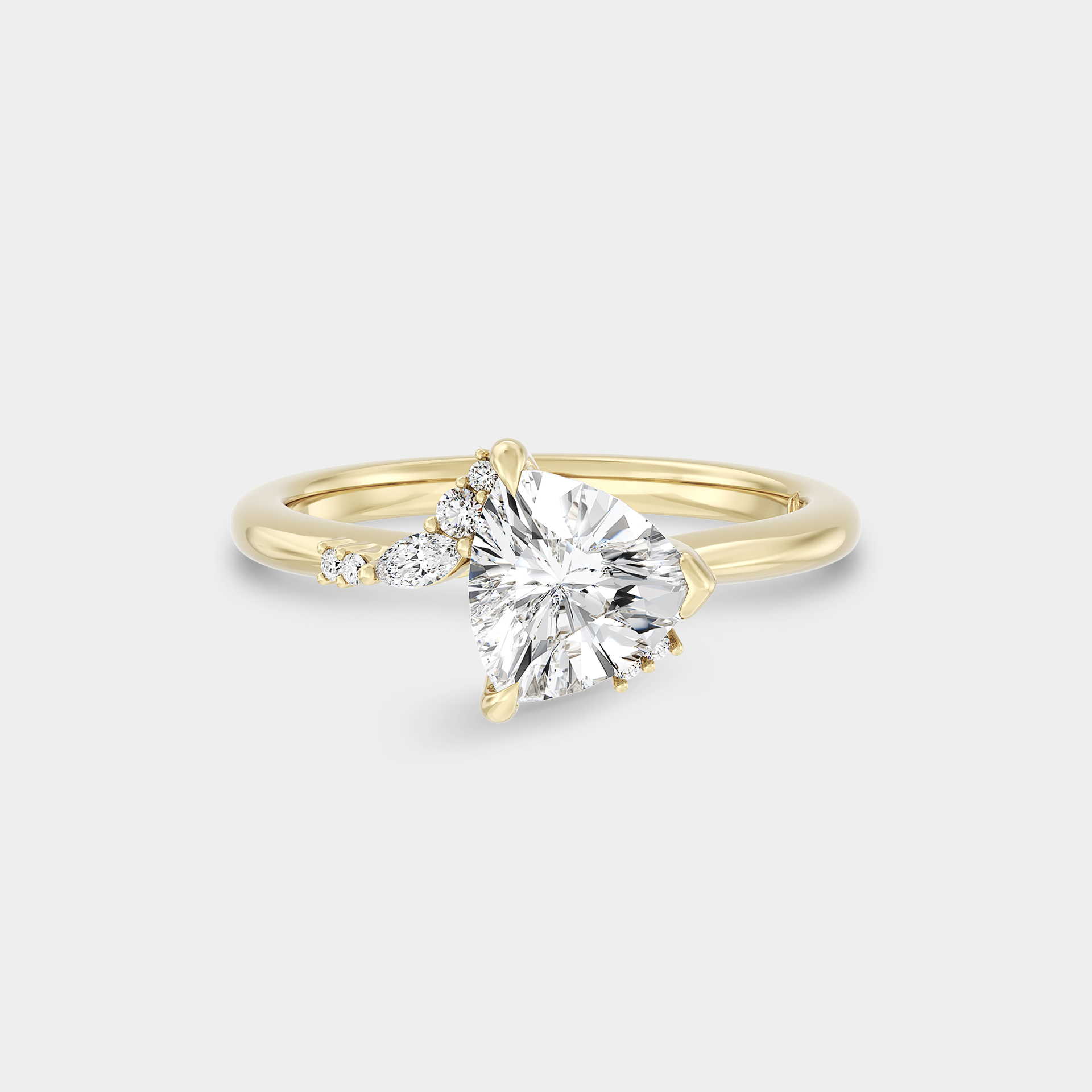 Asymmetrical Micro Cluster of Trillion Cut Lab Diamond
