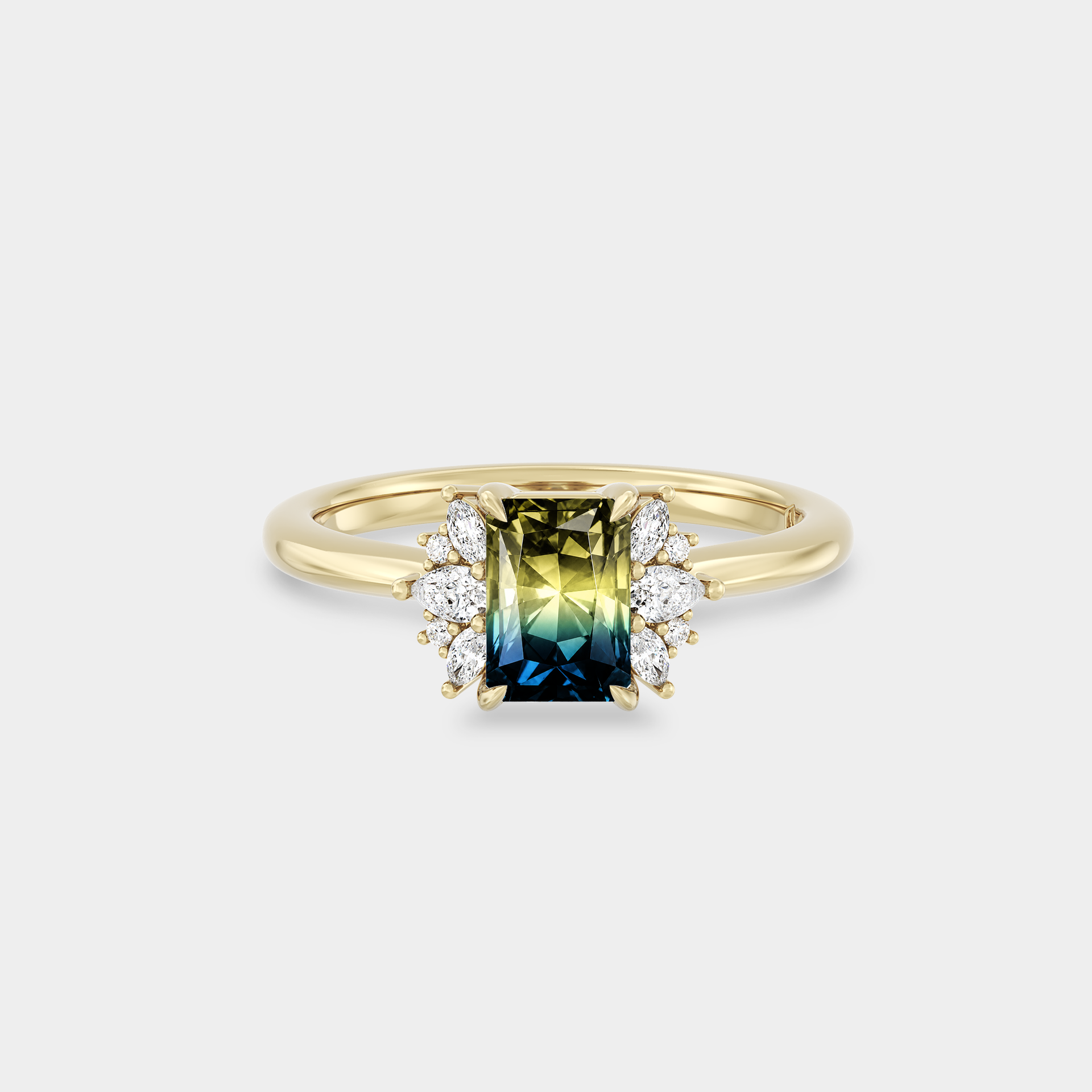 Symmetrical Cluster of Radiant & Diamond