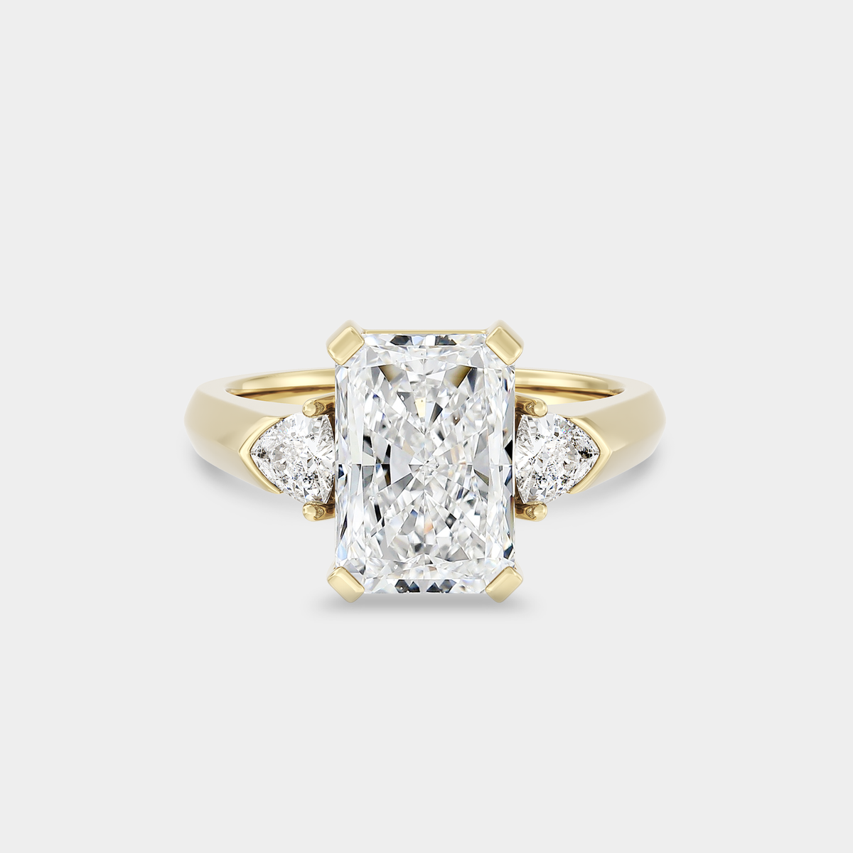 Three Stone of Radiant Cut Lab Grown Diamond & Trillion