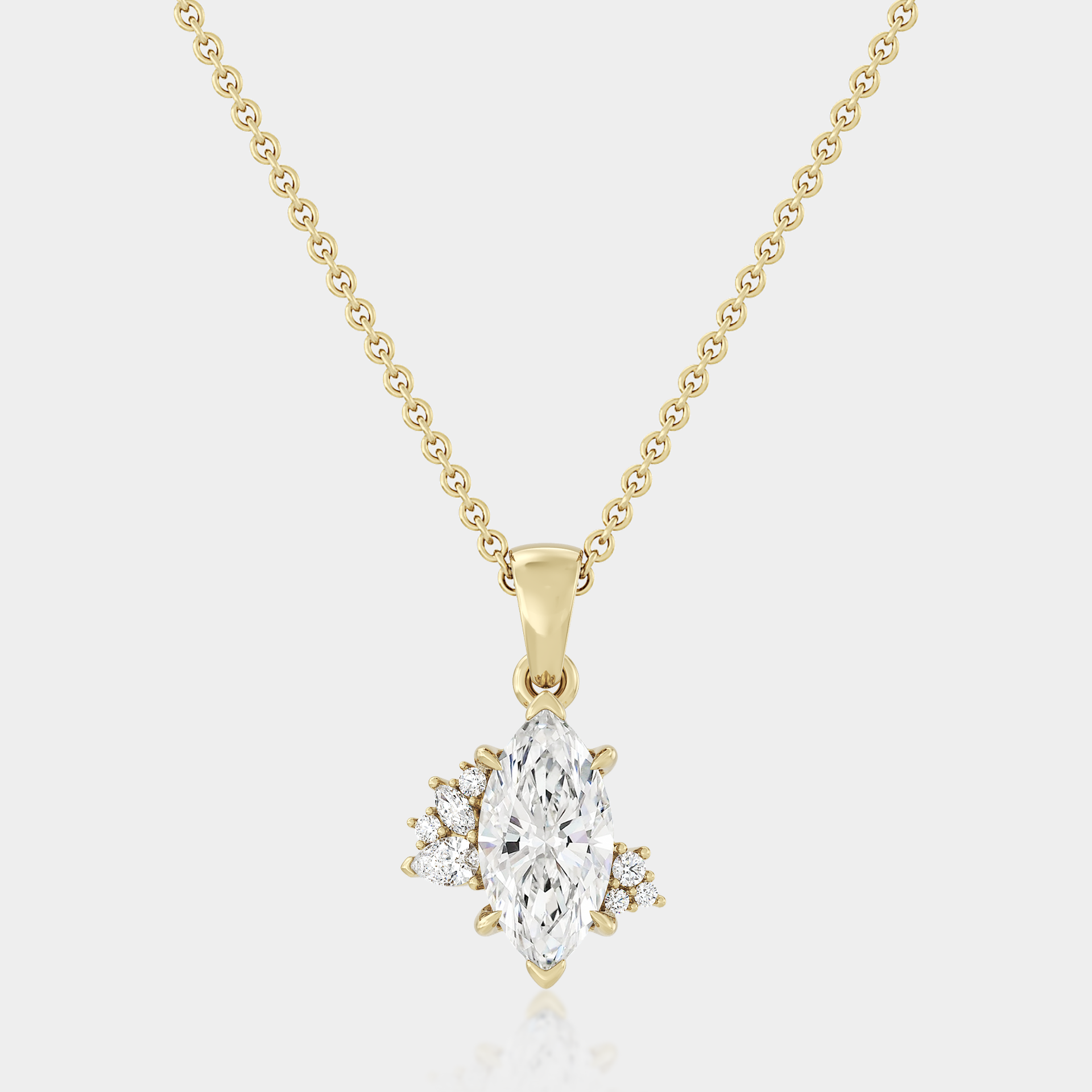 Marquise Asymmetrical Cluster Pendant