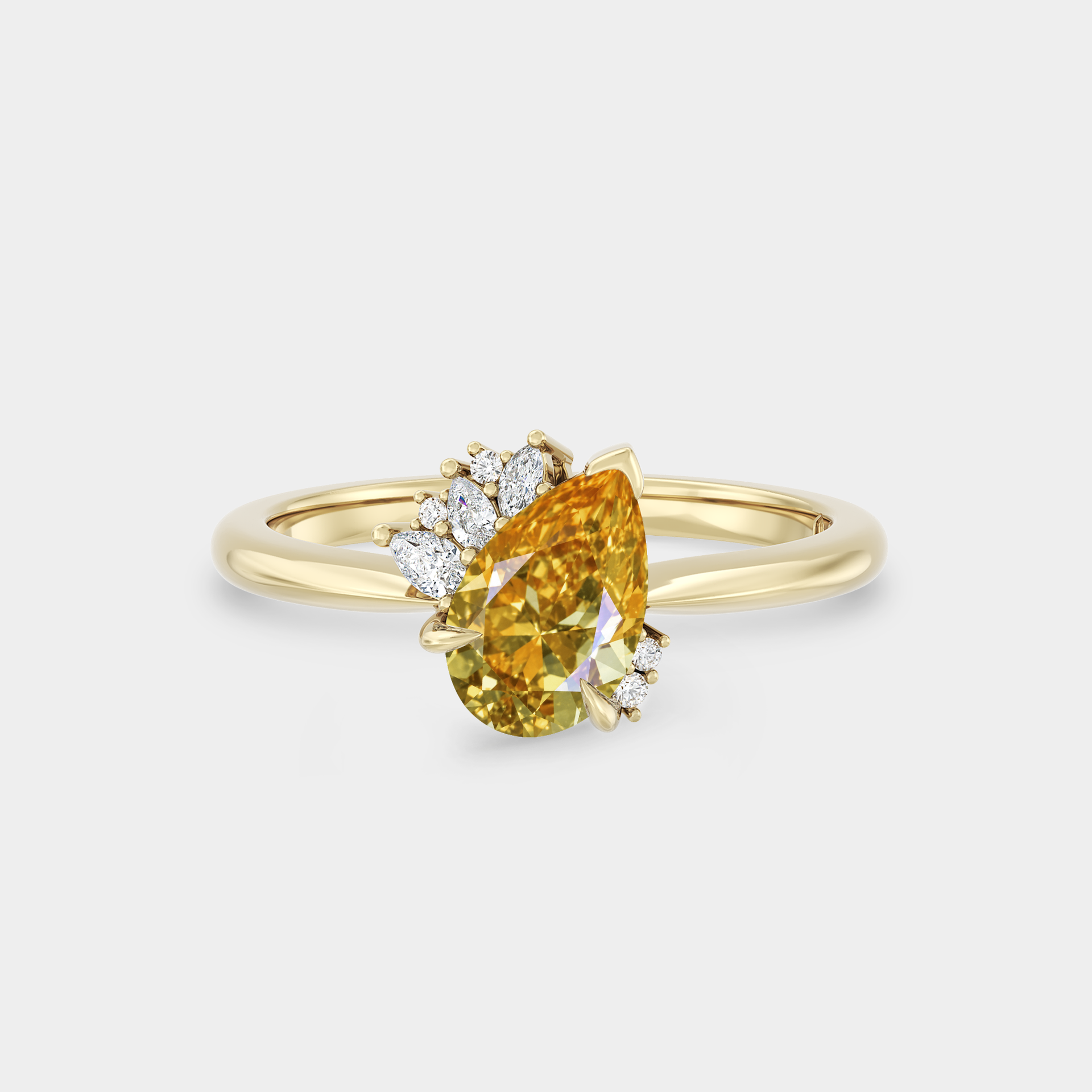 Offset Cluster of Pear & Diamond