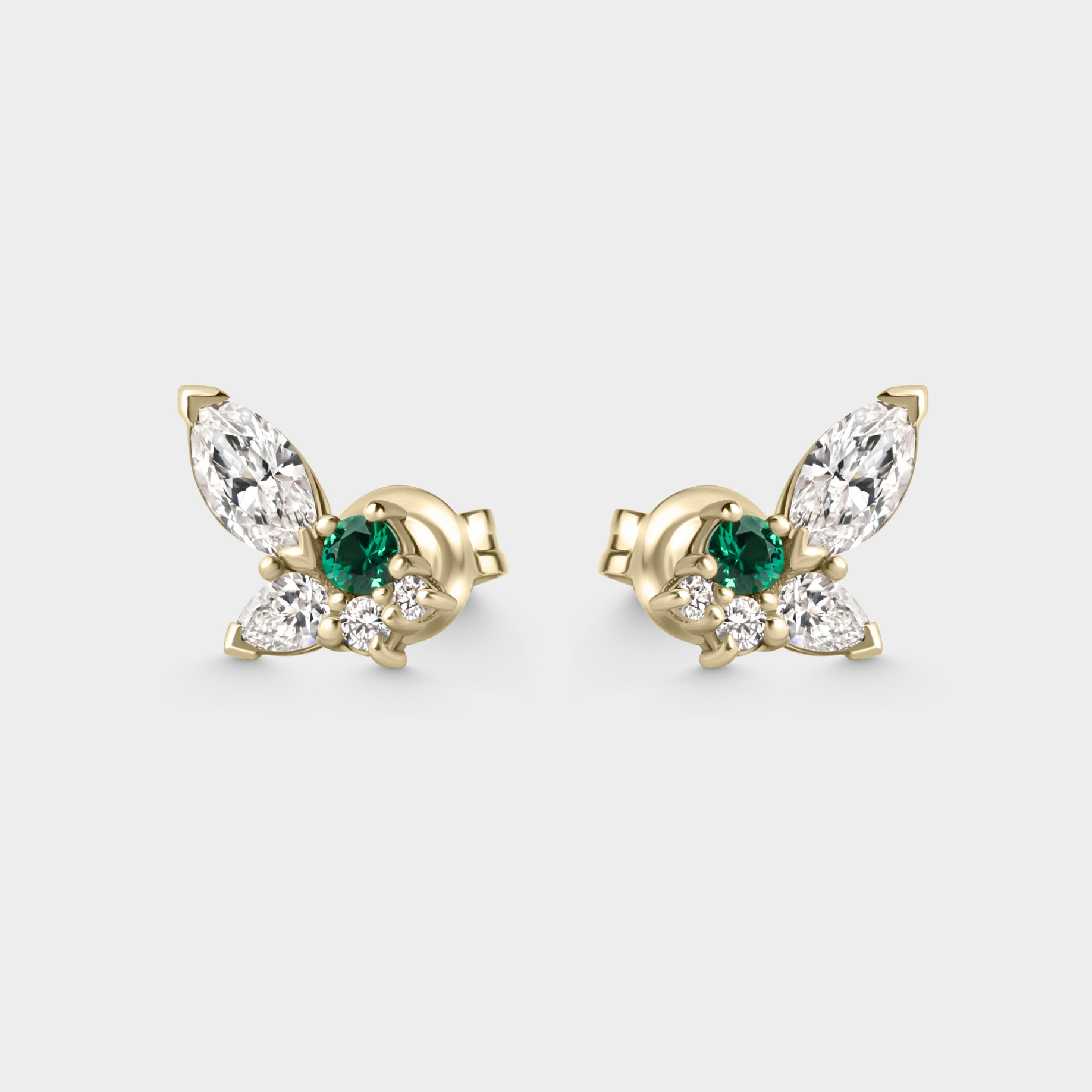 Marquise & Emerald Cluster Studs
