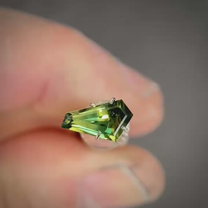 1.05ct Freeform Green/Yellow Parti Sapphire