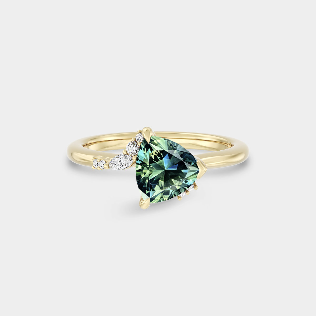 Asymmetrical Micro Cluster of Sapphire & Diamond