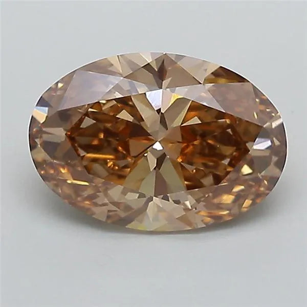 2.02ct Oval Lab Grown Diamond (Colour Fancy Light Brown, Clarity VVS2, IGI Certified)