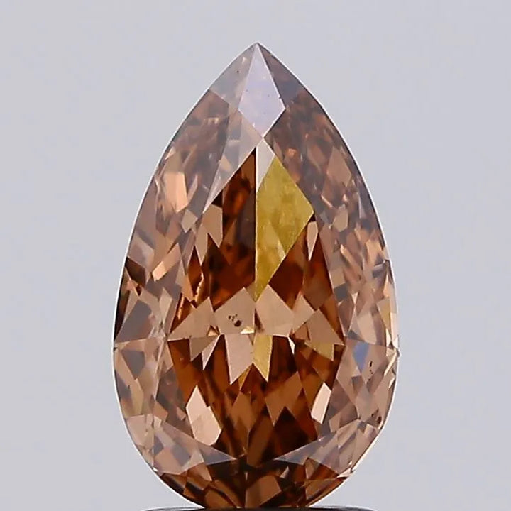 2.02ct Pear Lab Grown Diamond (Colour Fancy Brown, Clarity VVS2, IGI Certified)