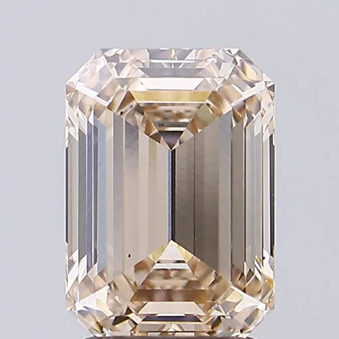 2.20ct Emerald Lab Grown Diamond (Colour Fancy Light Brown, Clarity VS1, IGI Certified)