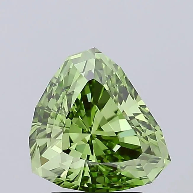 2.54ct Shield Lab Grown Diamond (Colour Fancy Vivid Green, Clarity VVS2, IGI Certified)