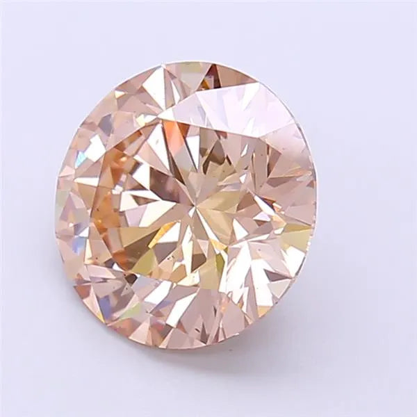 2.55ct Round Lab Grown Diamond (Colour Fancy Light Brown, Clarity VS2, Cut ID, IGI Certified)