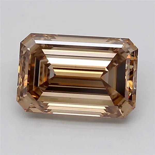 2.91ct Emerald Lab Grown Diamond (Colour Fancy Light Brown, Clarity VVS2, IGI Certified)