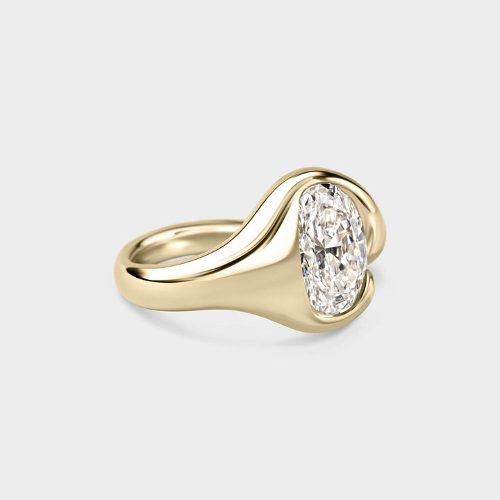 2.04ct Organic Wrap Solitaire of Lab Grown Oval - Laher - 