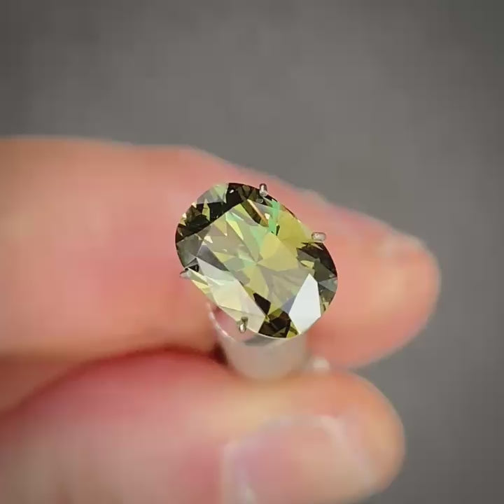 3.06ct Cushion Cut Green Sapphire