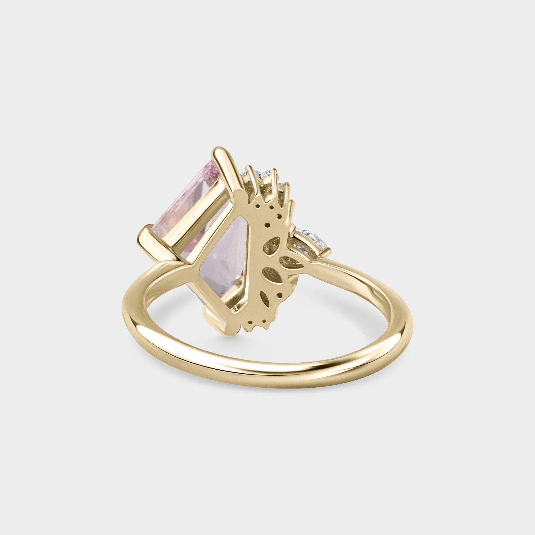 2.33ct Irregular Cluster of Morganite & Diamond - Laher - 