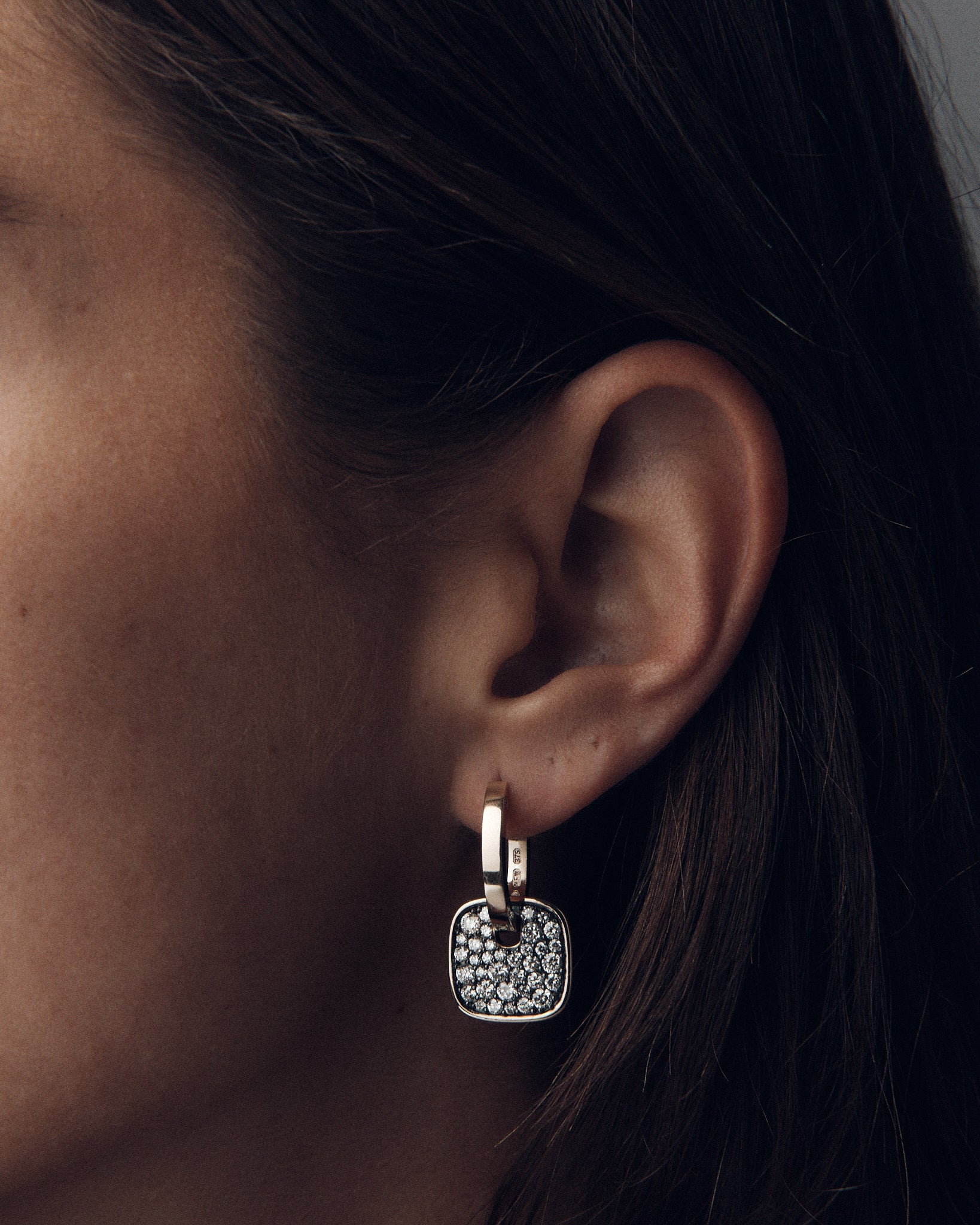 Soft Cushion of Blacked Pavé Hoops