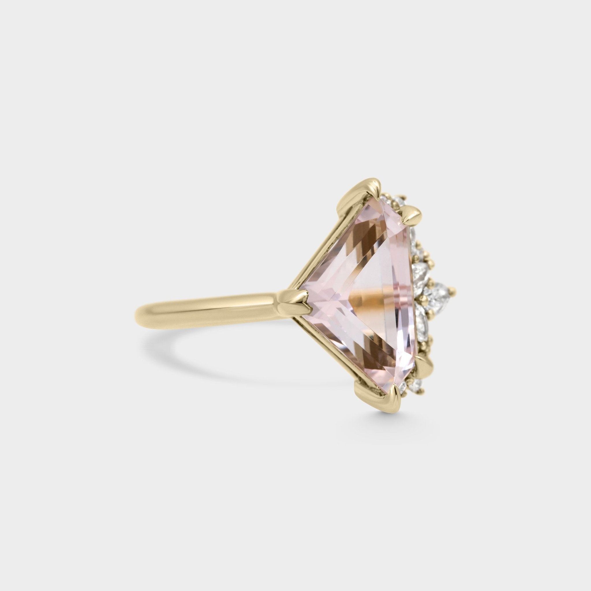 2.65ct Irregular Cluster of Morganite & Diamond - Laher -