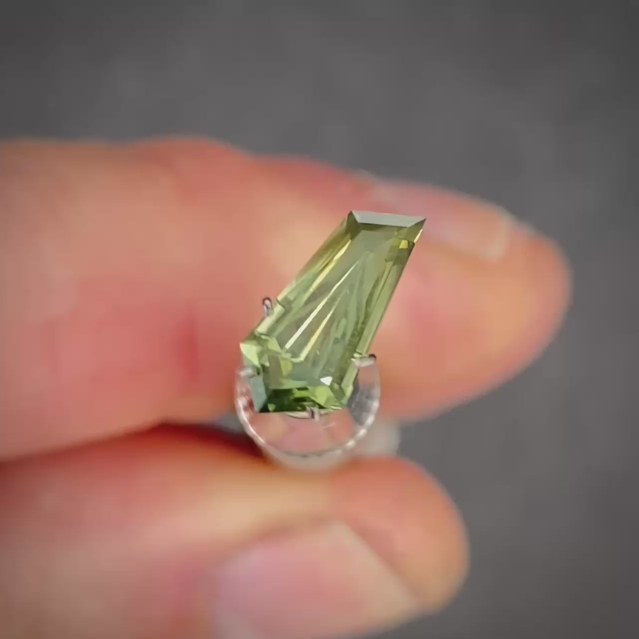 1.56ct Freeform Light Green Parti Sapphire