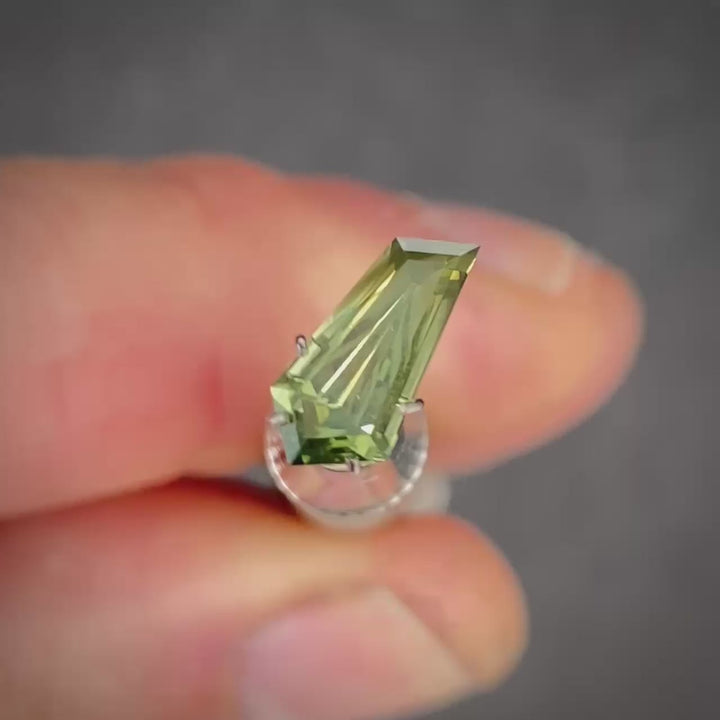 1.56ct Freeform Light Green Parti Sapphire