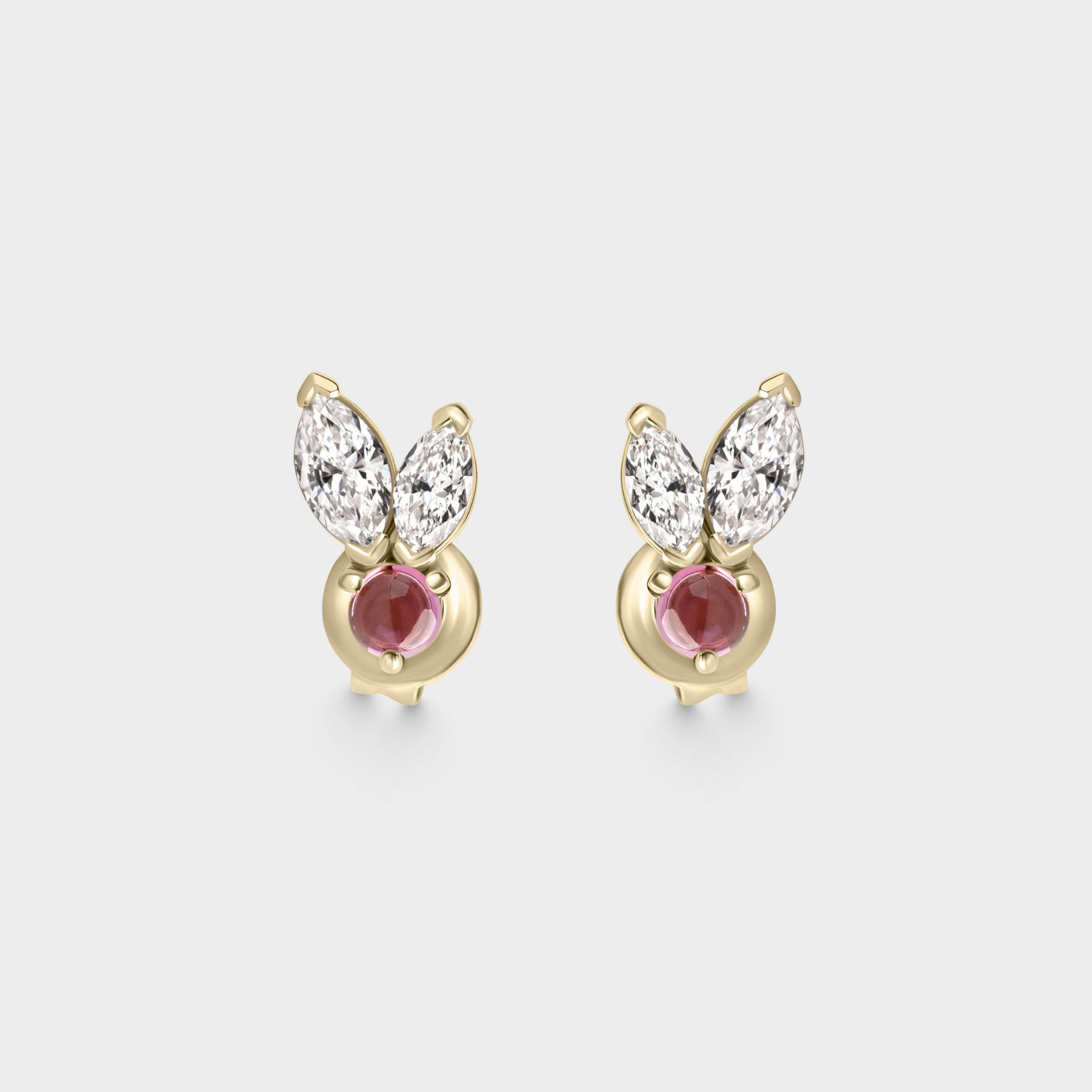 Marquise & Tourmaline Cabochon Studs