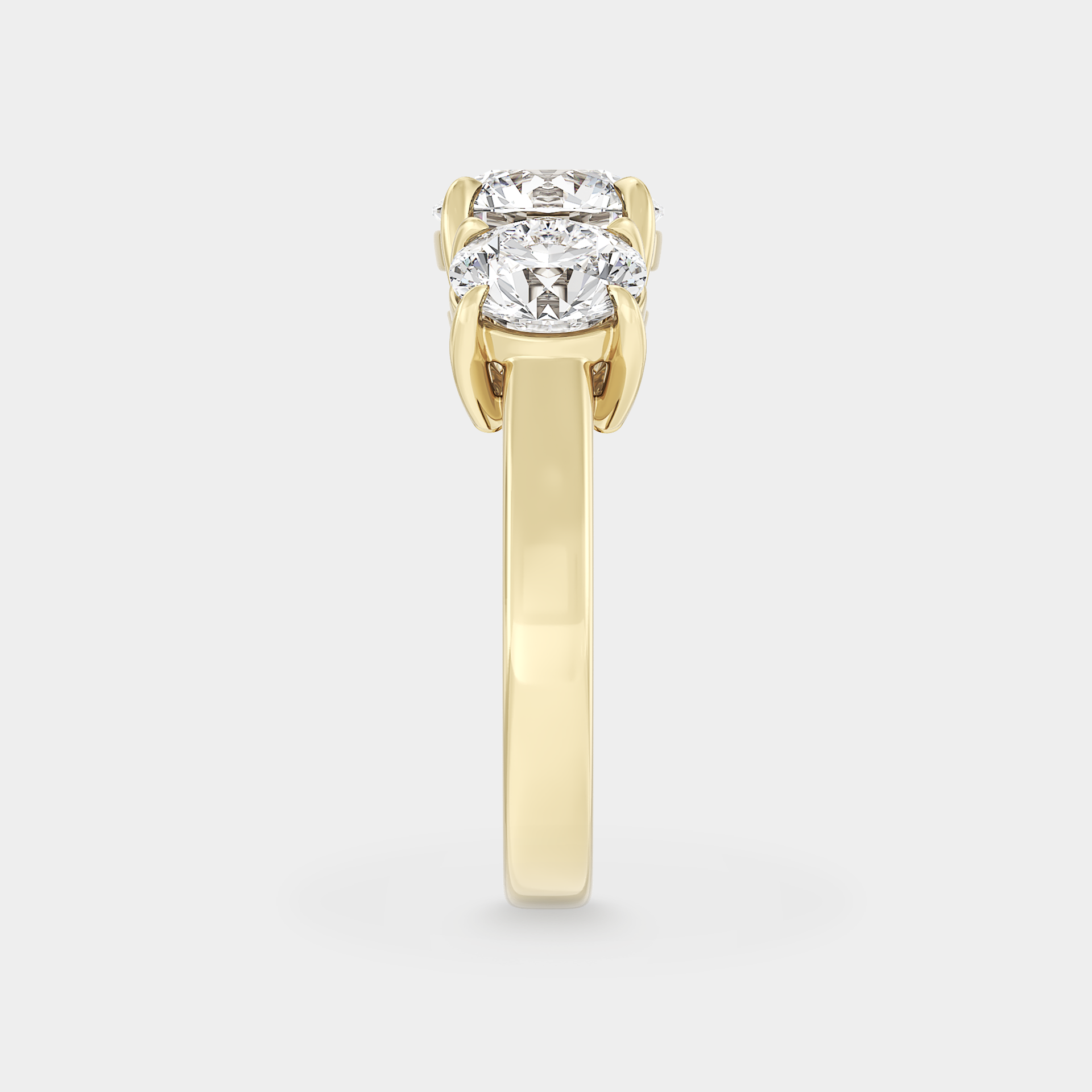 Bold Trilogy of Round Sapphire