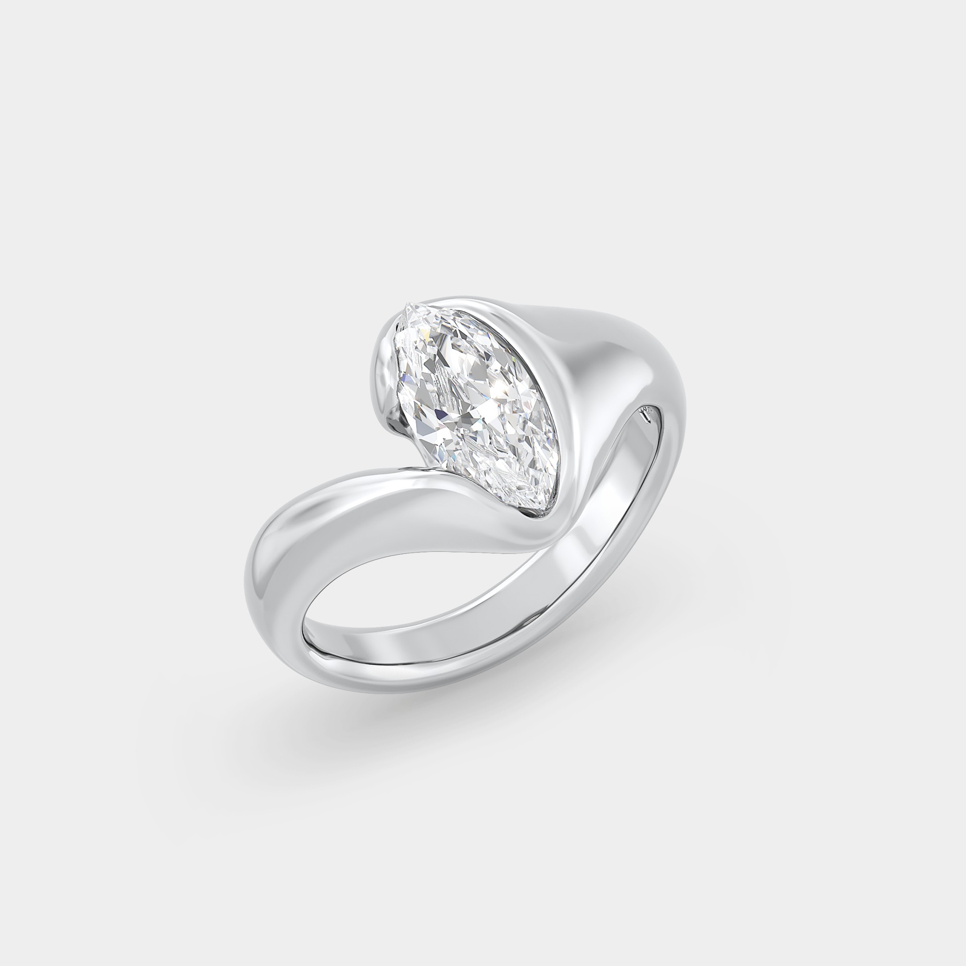 Organic Wrap of Marquise Lab Diamond