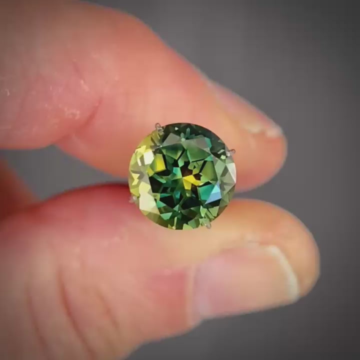 3.94ct Round Blue/Yellow Parti Sapphire