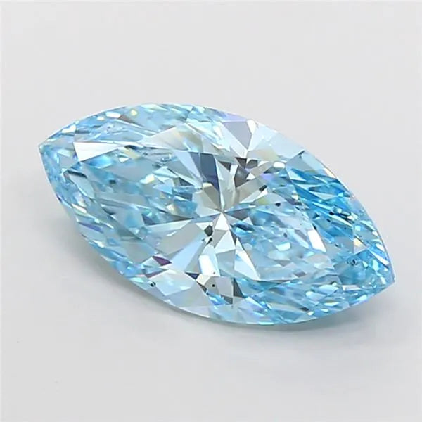 3.02ct Marquise Lab Grown Diamond (Colour Fancy Vivid Blue, Clarity VS2, IGI Certified)