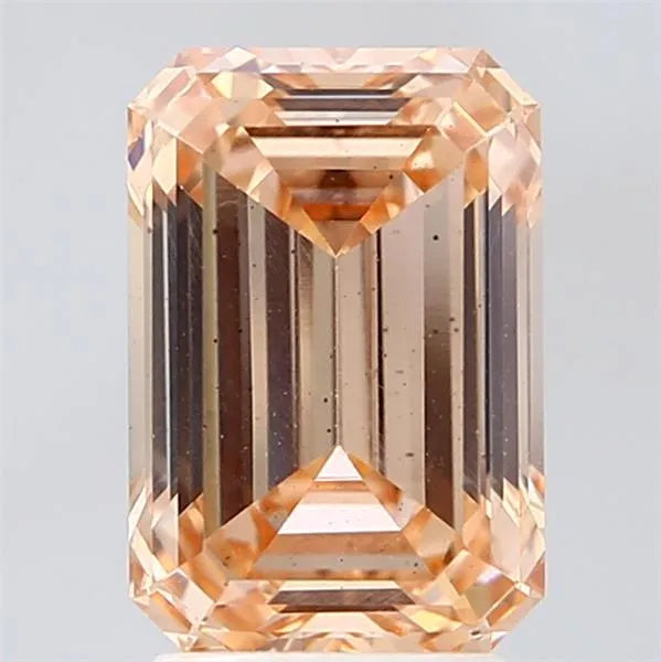 3.29ct Emerald Lab Grown Diamond (Colour Fancy Light Yellowish Brown, Clarity VS2, IGI Certified)