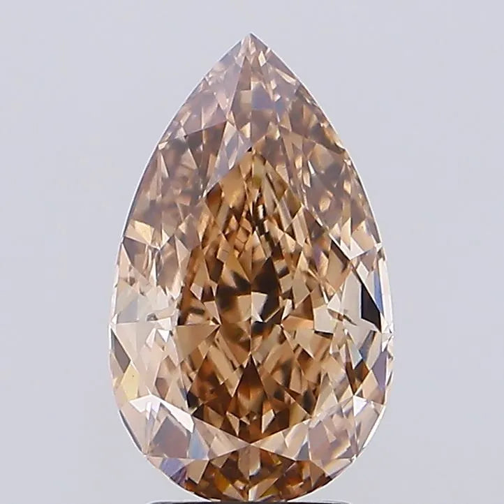 3.71ct Pear Lab Grown Diamond (Colour Fancy Brown, Clarity VS1, IGI Certified)