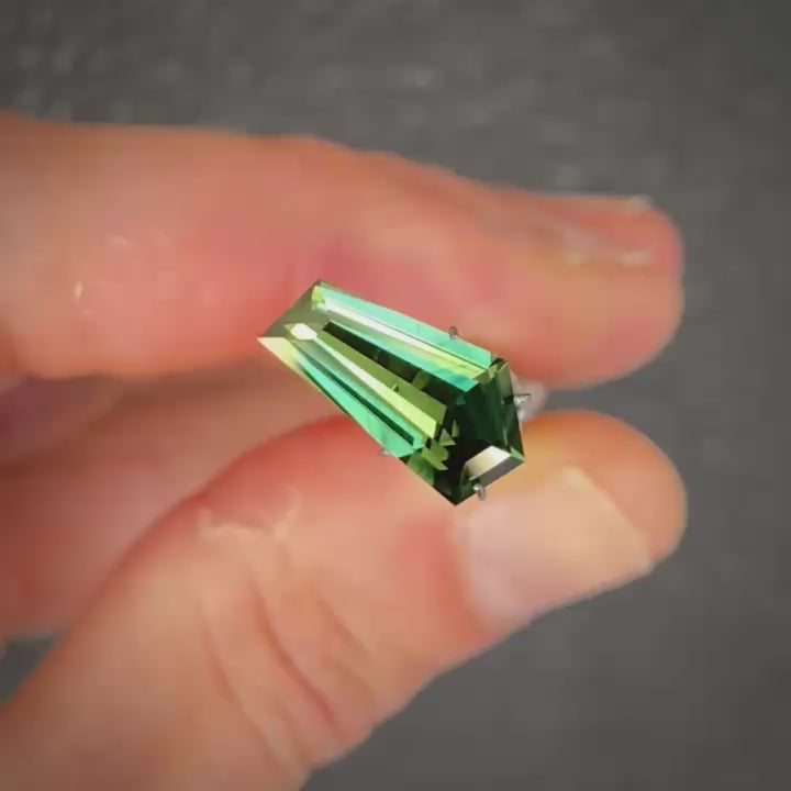 3.90ct Freeform Green/Blue Parti Sapphire