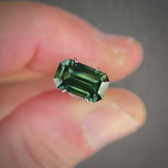 2.36ct Emerald Cut Blue/Yellow Parti Sapphire