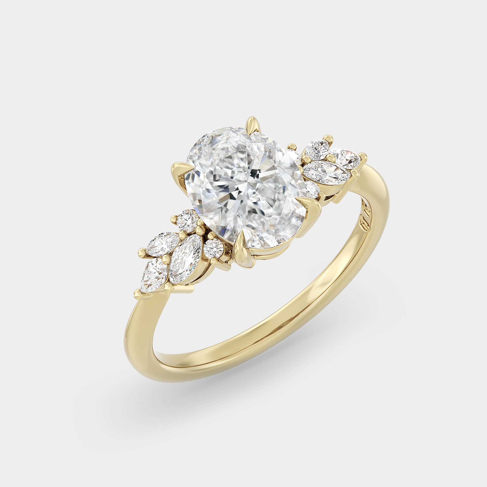 Symmetrical Cluster of Lab Grown White Diamond