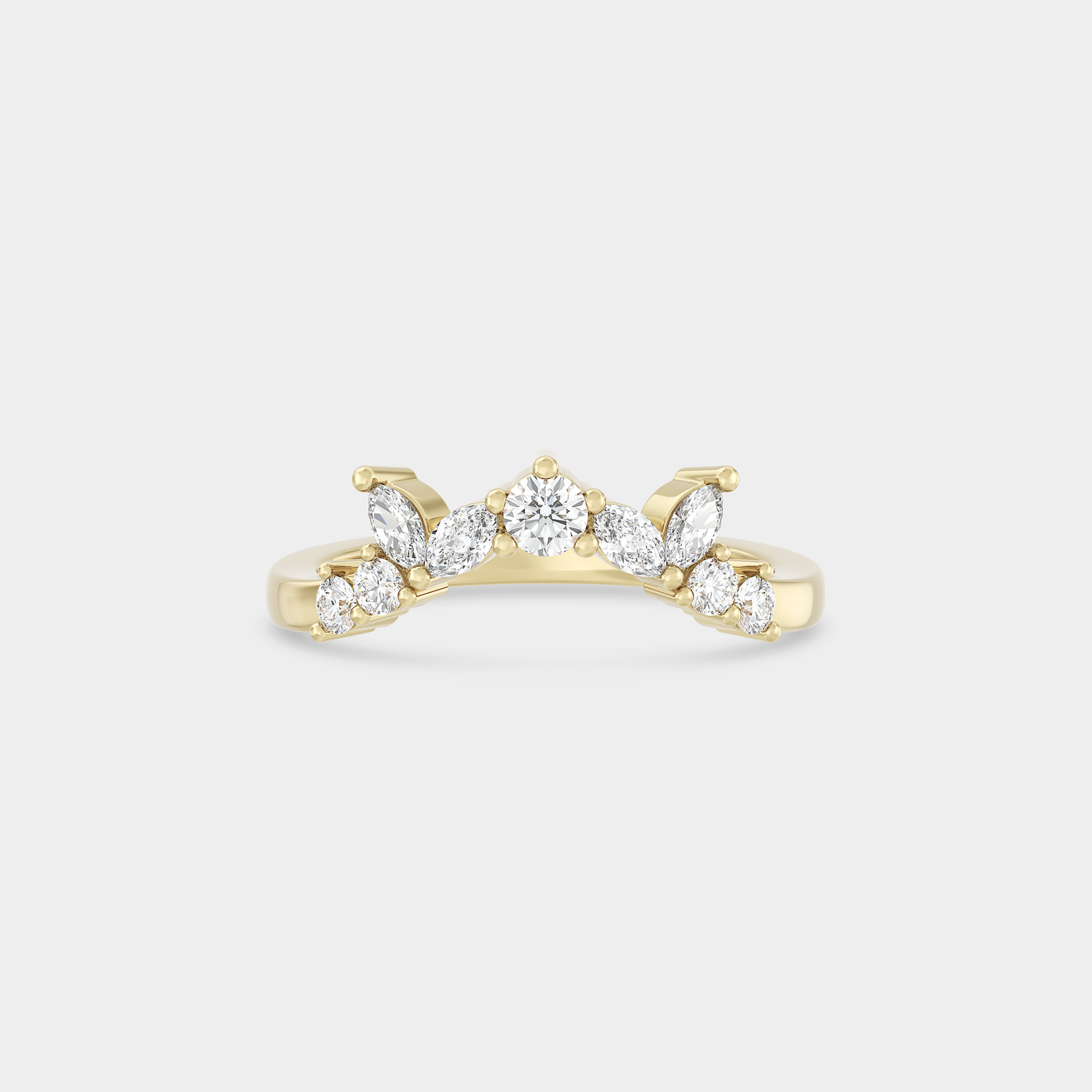 Shallow Crown Band of Round & Marquise Diamond