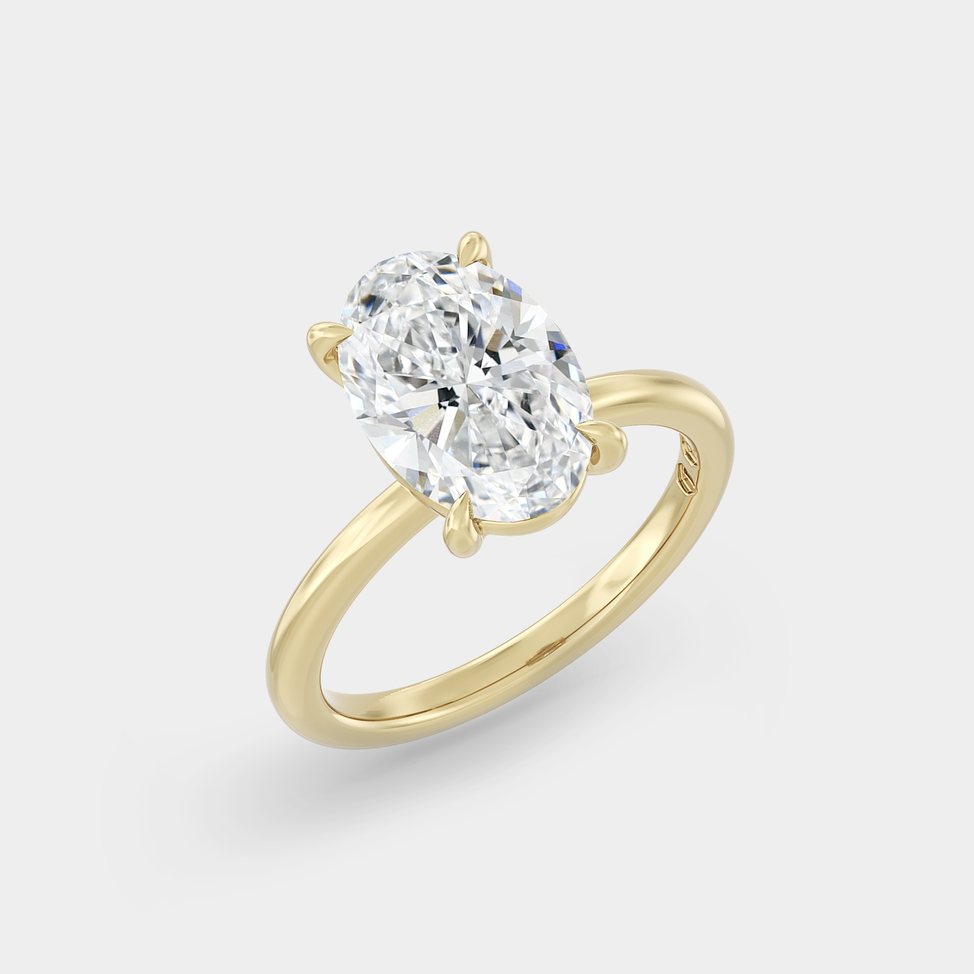 Solitaire of Lab Grown Oval Diamond