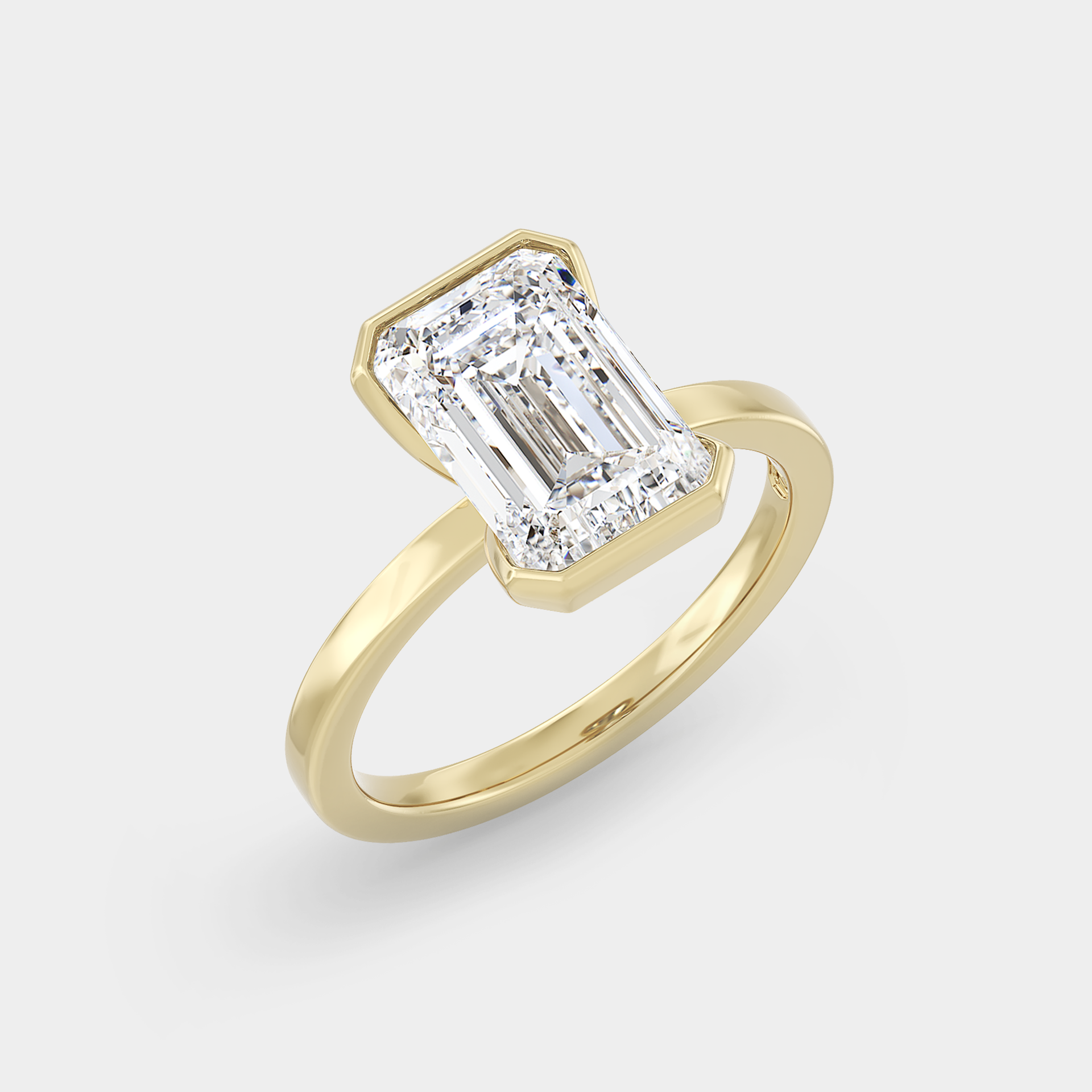 North-South Half Bezel of Emerald Cut | Keystone Setting