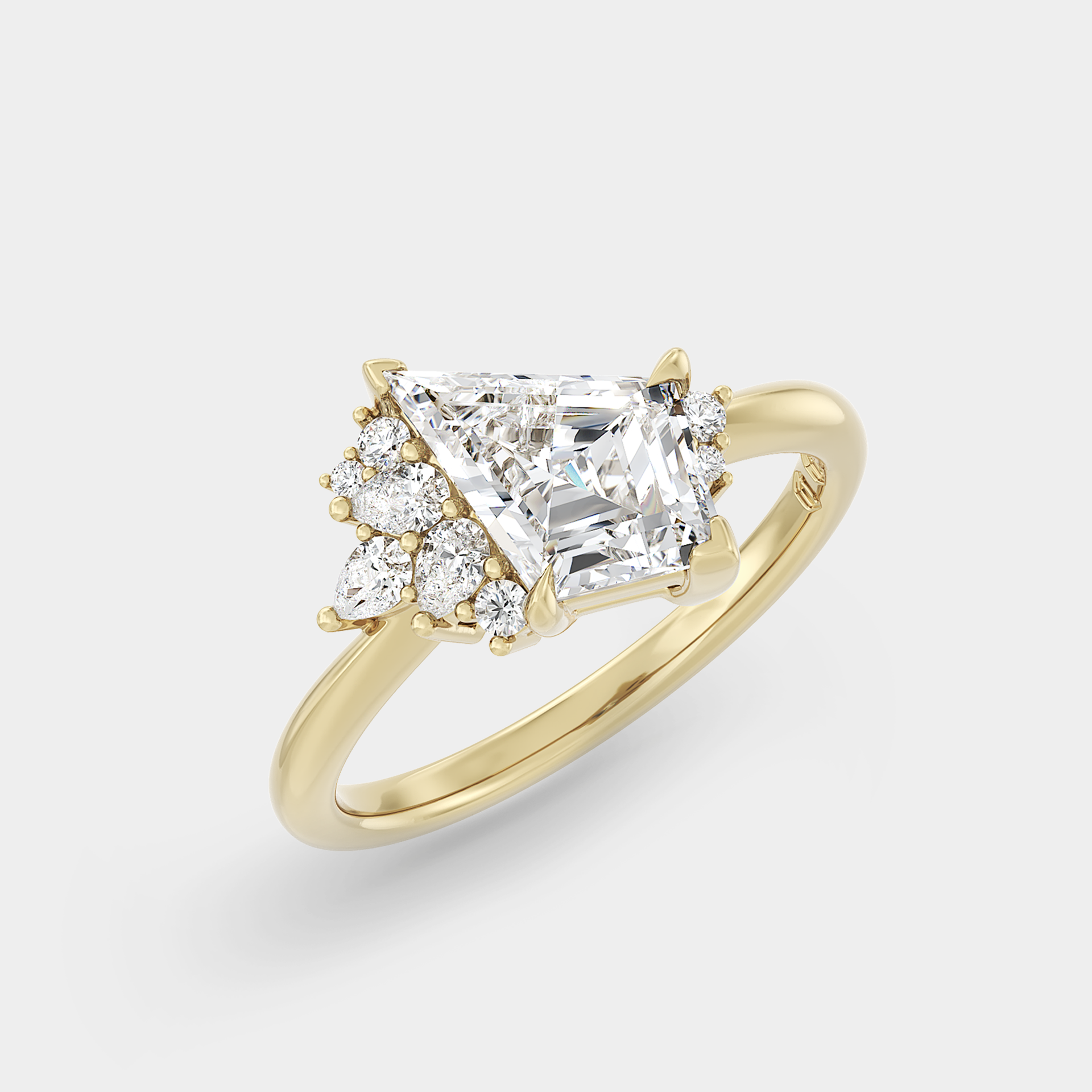 Asymmetrical Cluster of Kite Cut & Diamond