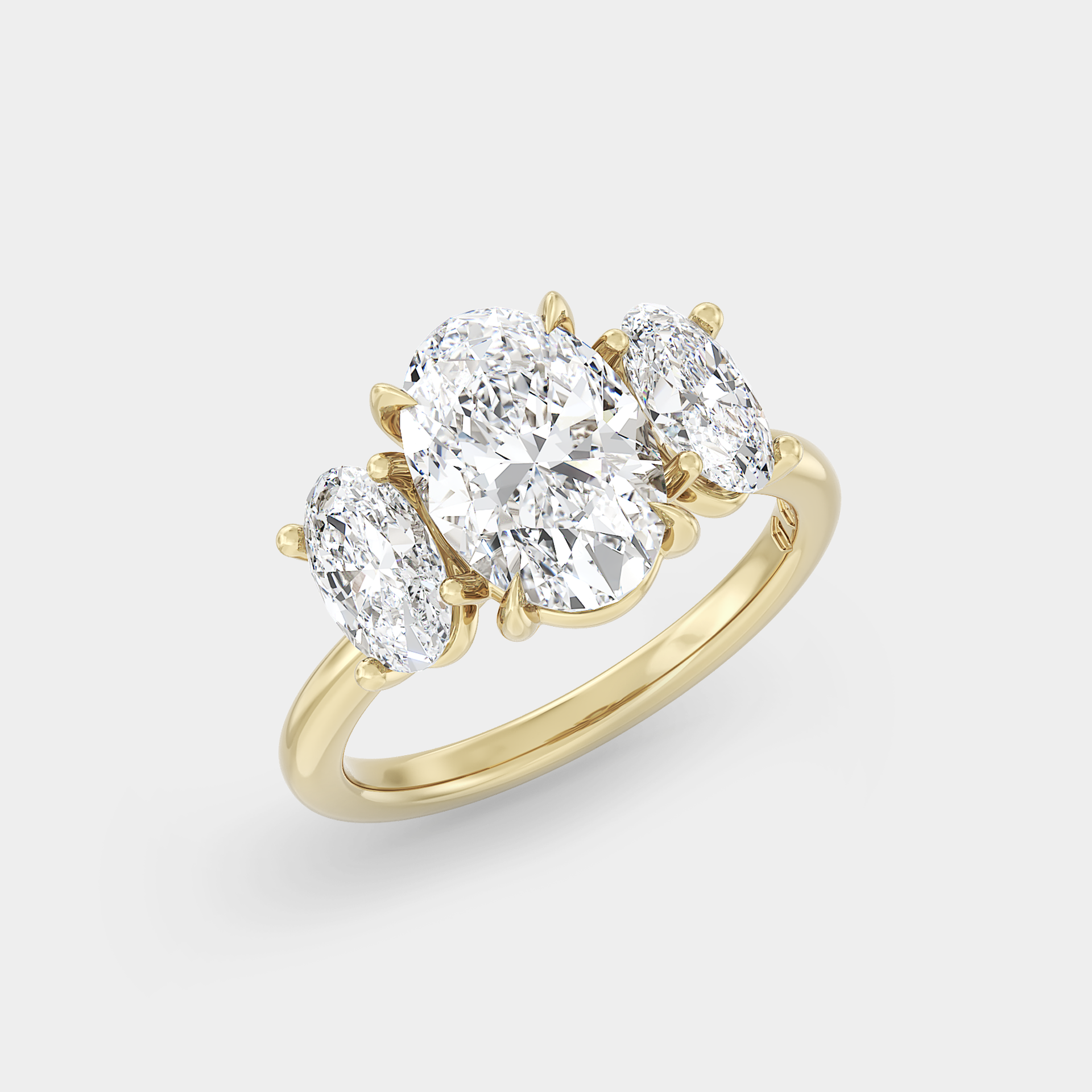 Trio of Lab Grown Oval Diamond