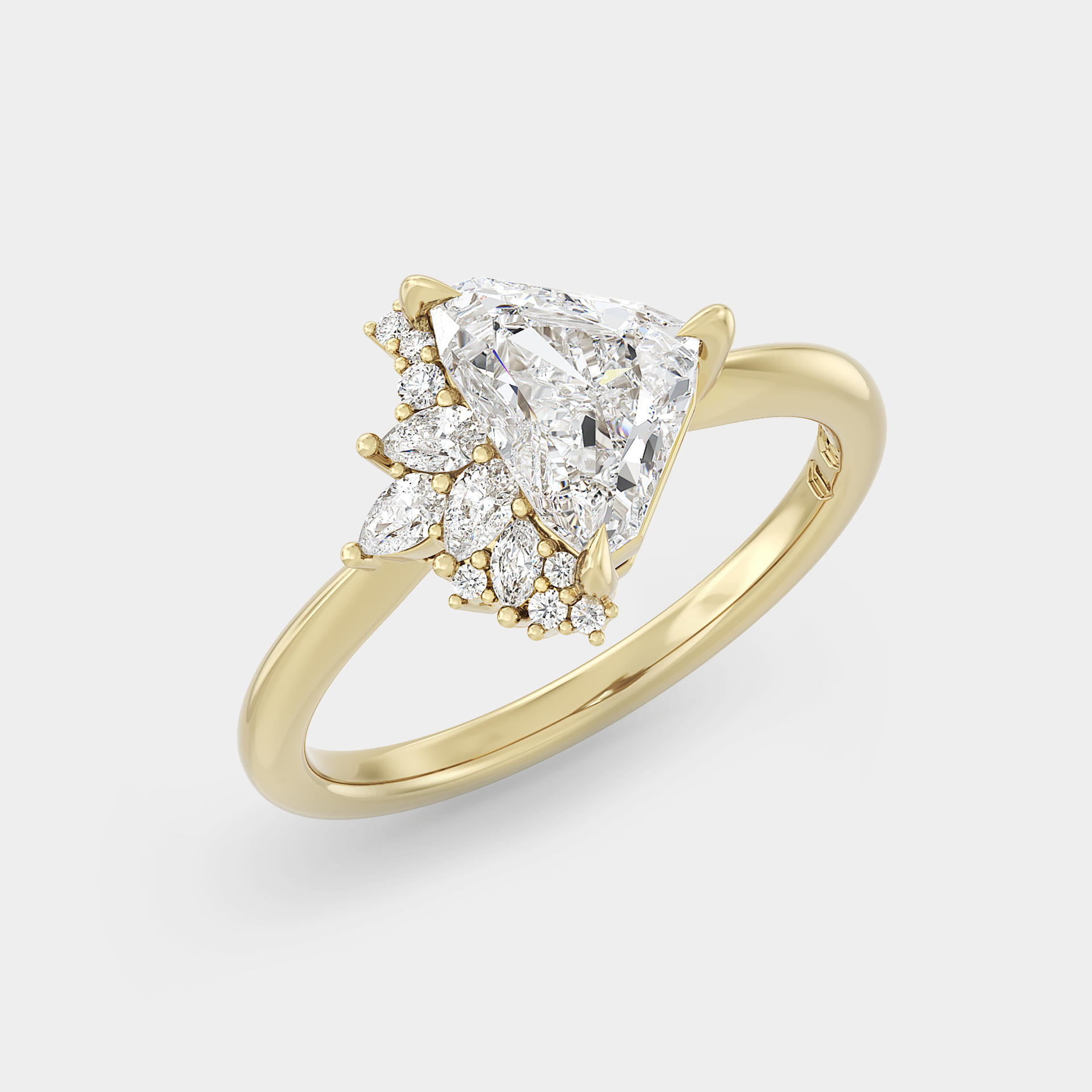 Irregular Cluster of Shield Cut & Diamond