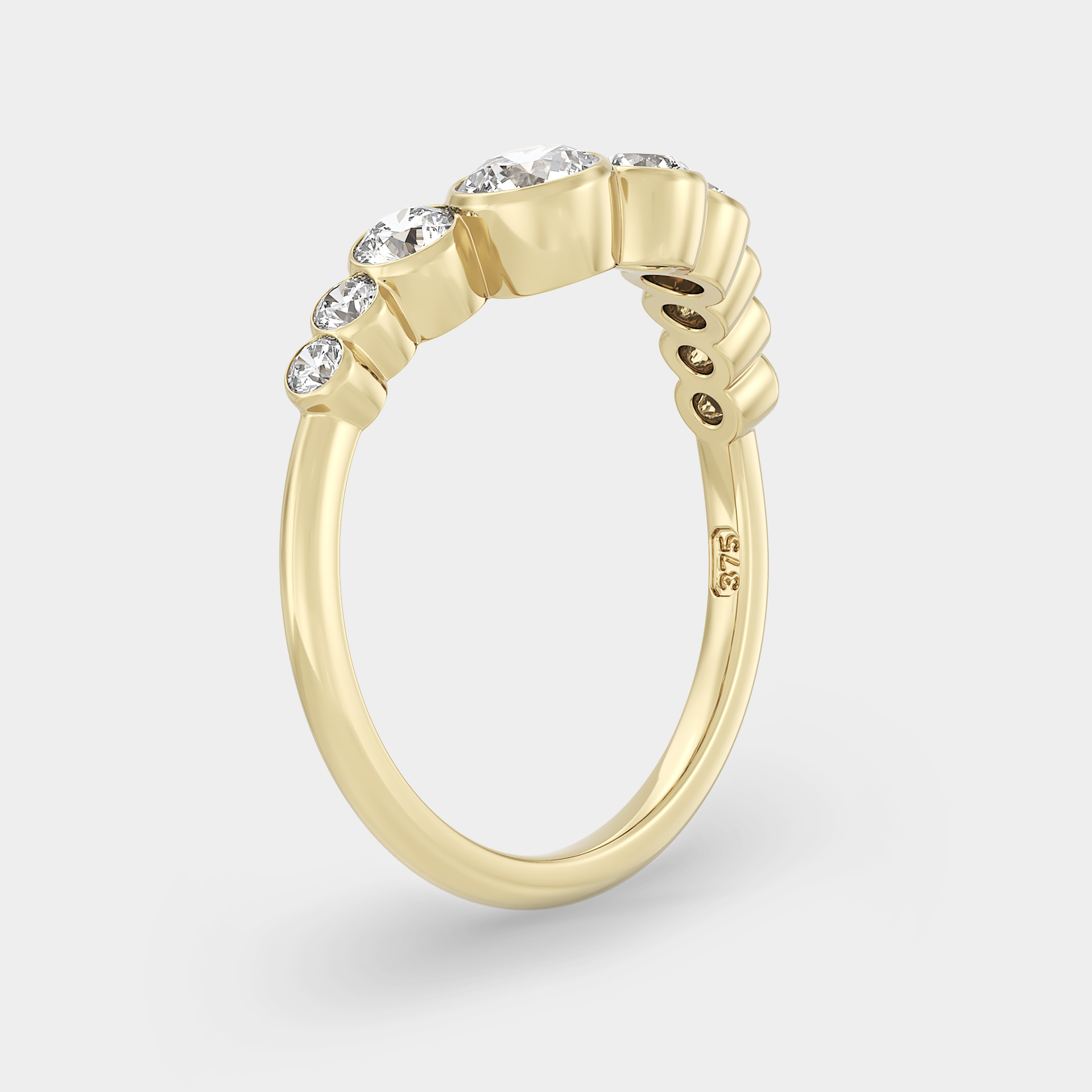 Offset Soft Curve Bezel Set