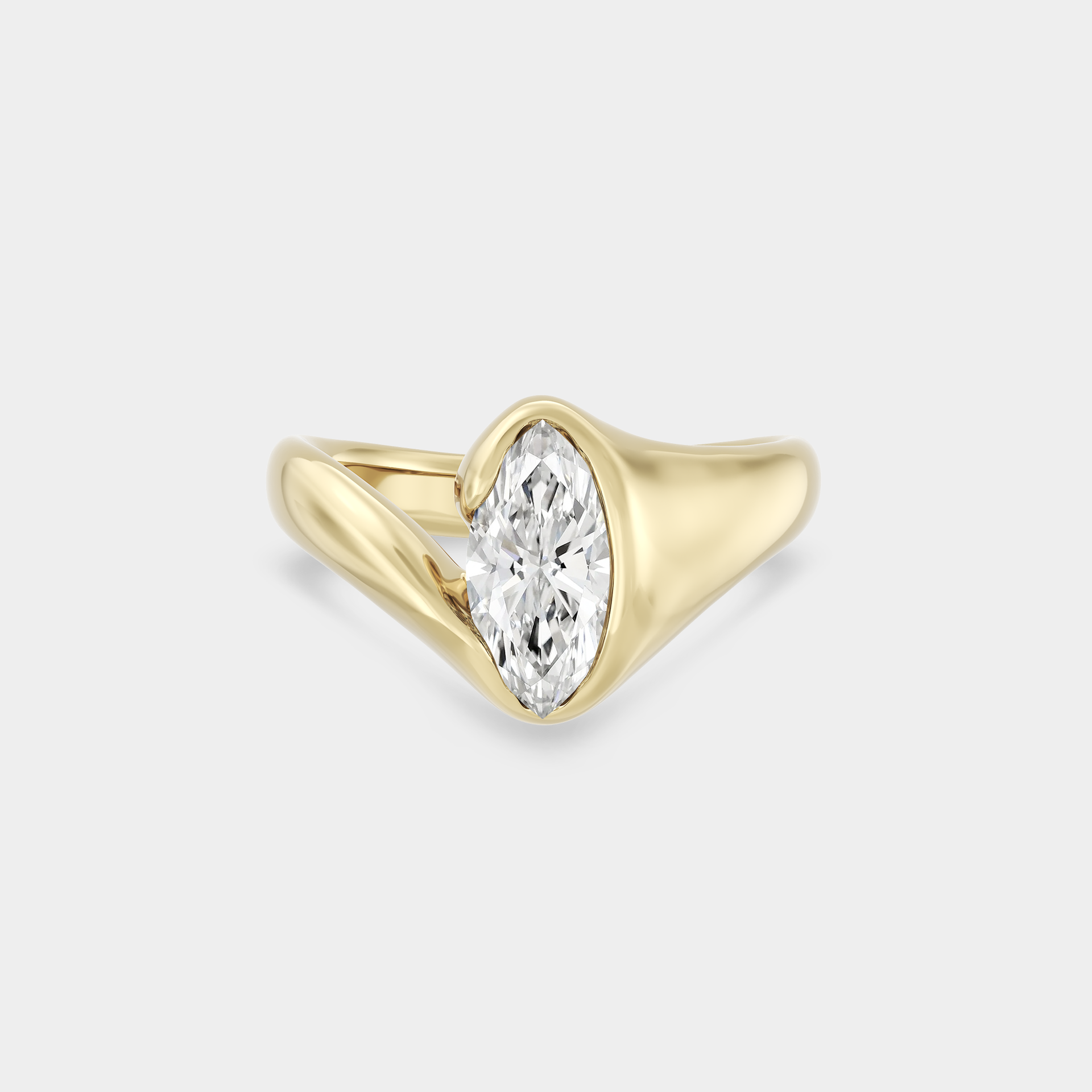 Organic Wrap of Marquise Lab Diamond