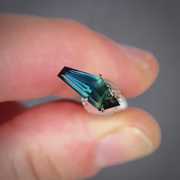 1.31ct Freeform Blue/Yellow Parti Sapphire